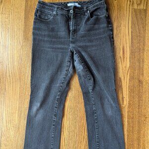Chicos Platinum Jeans size 1.5 regular, black stone-washed